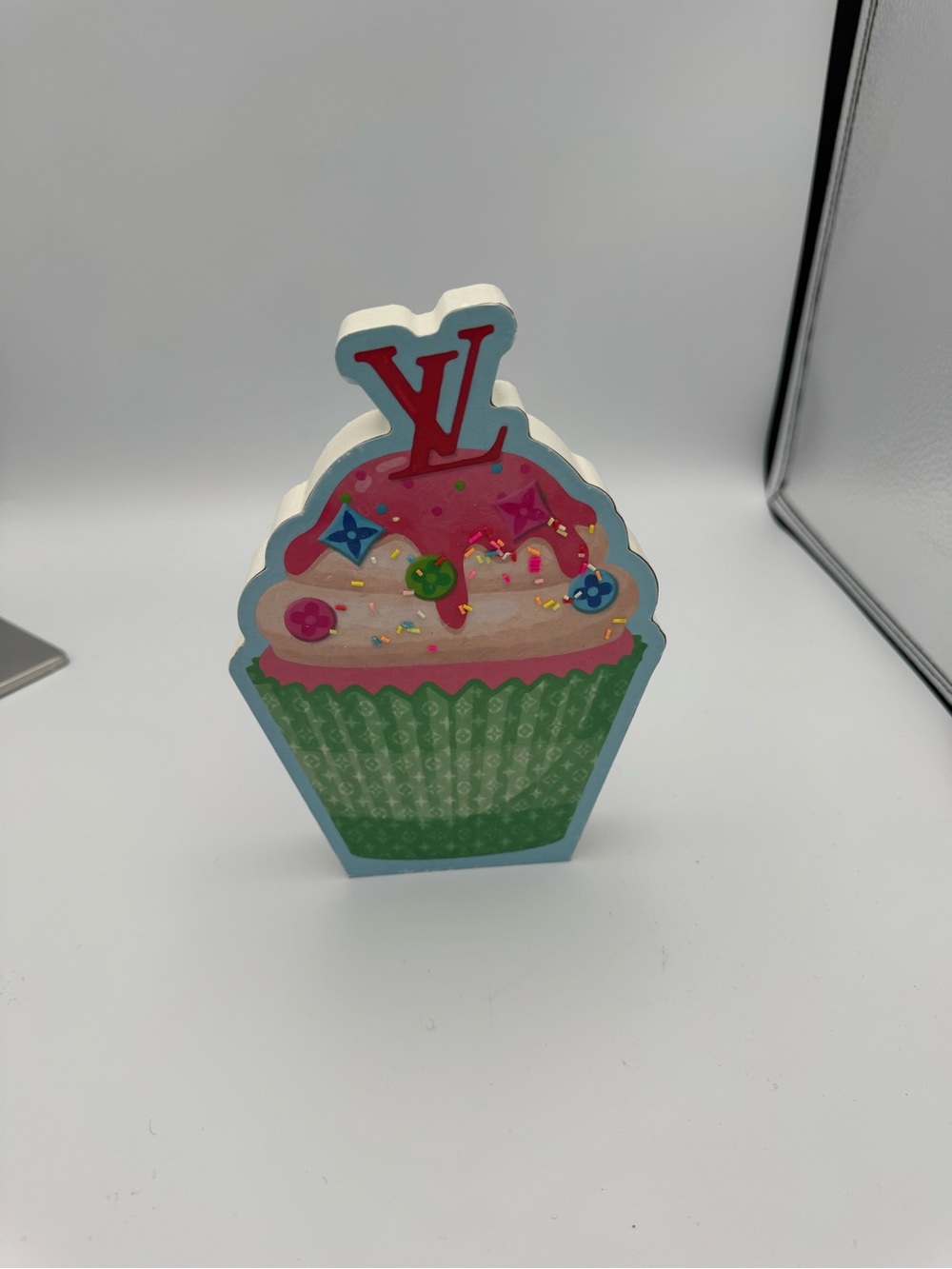 Designer wooden cupcake decor